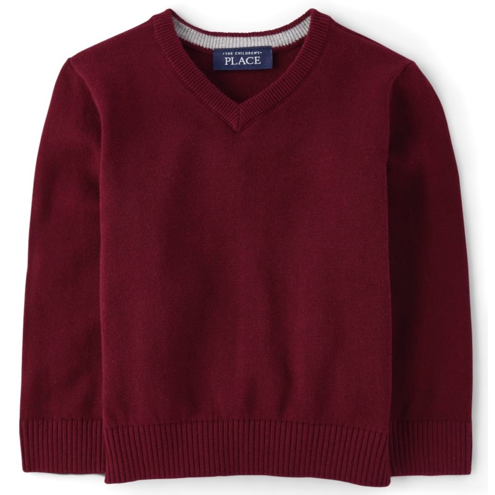 Children’s Place Toddler V-Neck Sweater - Burgundy - 3T